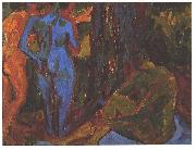 Ernst Ludwig Kirchner Three nudes Sweden oil painting artist